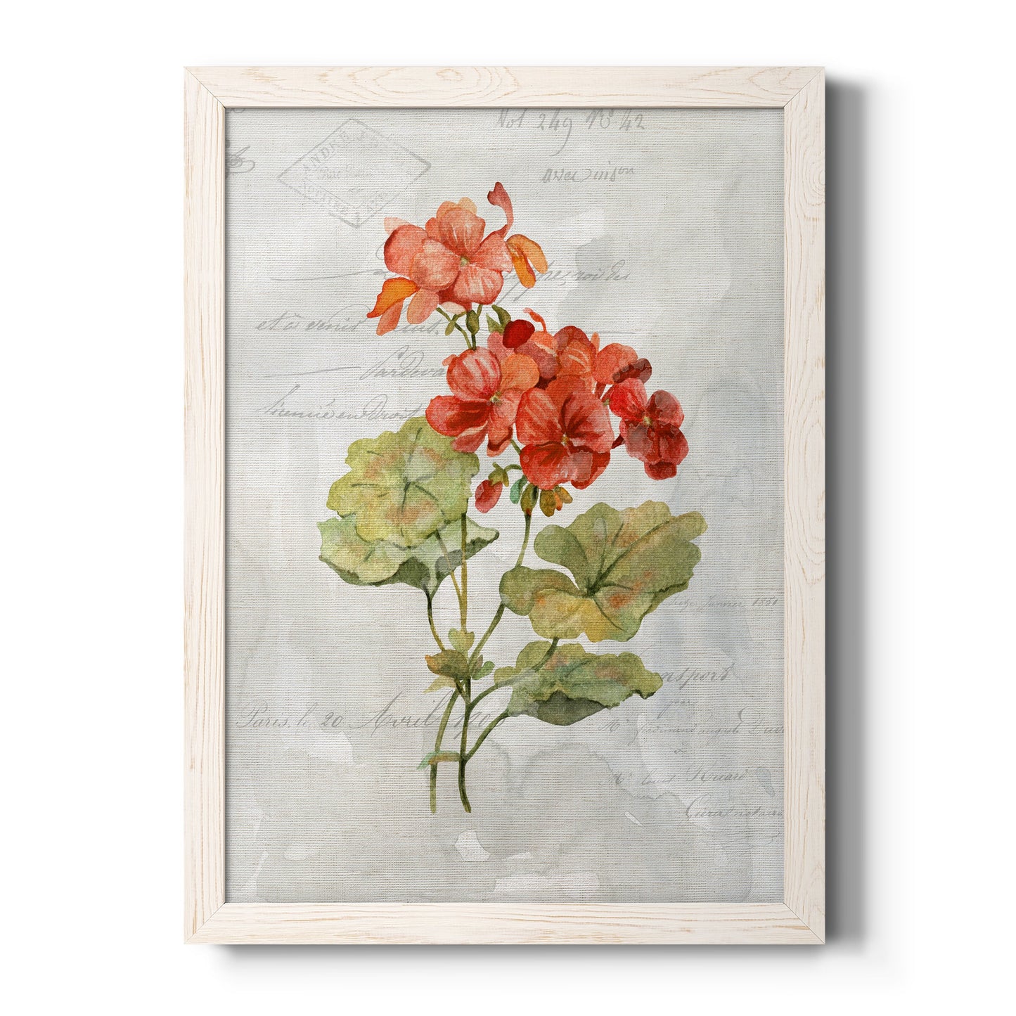 Linen Geranium - Premium Canvas Framed in Barnwood - Ready to Hang