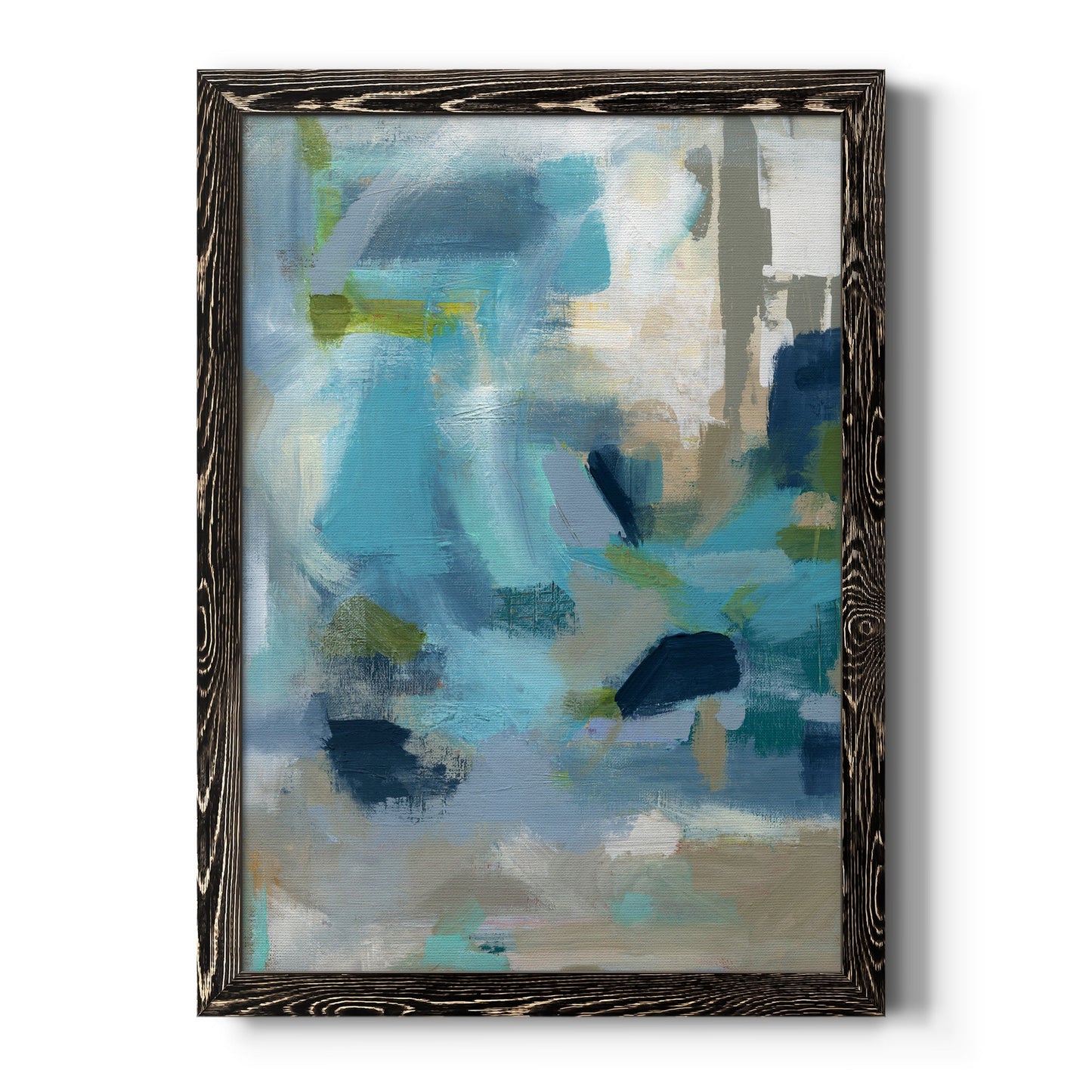 Circle the Beachfront - Barnwood Framed Canvas Print