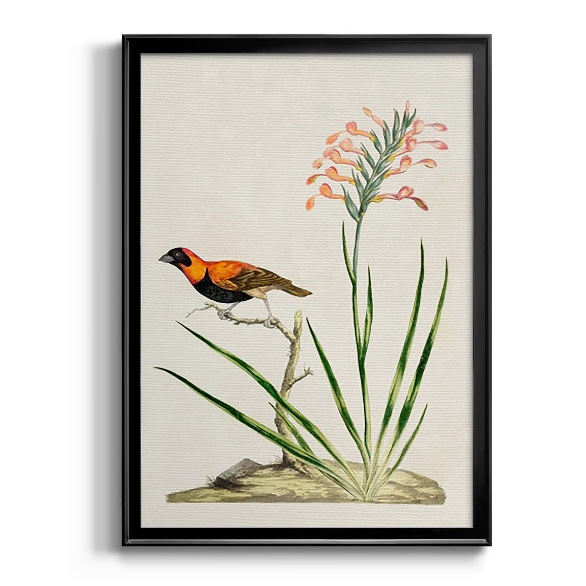 Bird in Habitat III - Modern Framed Canvas Print