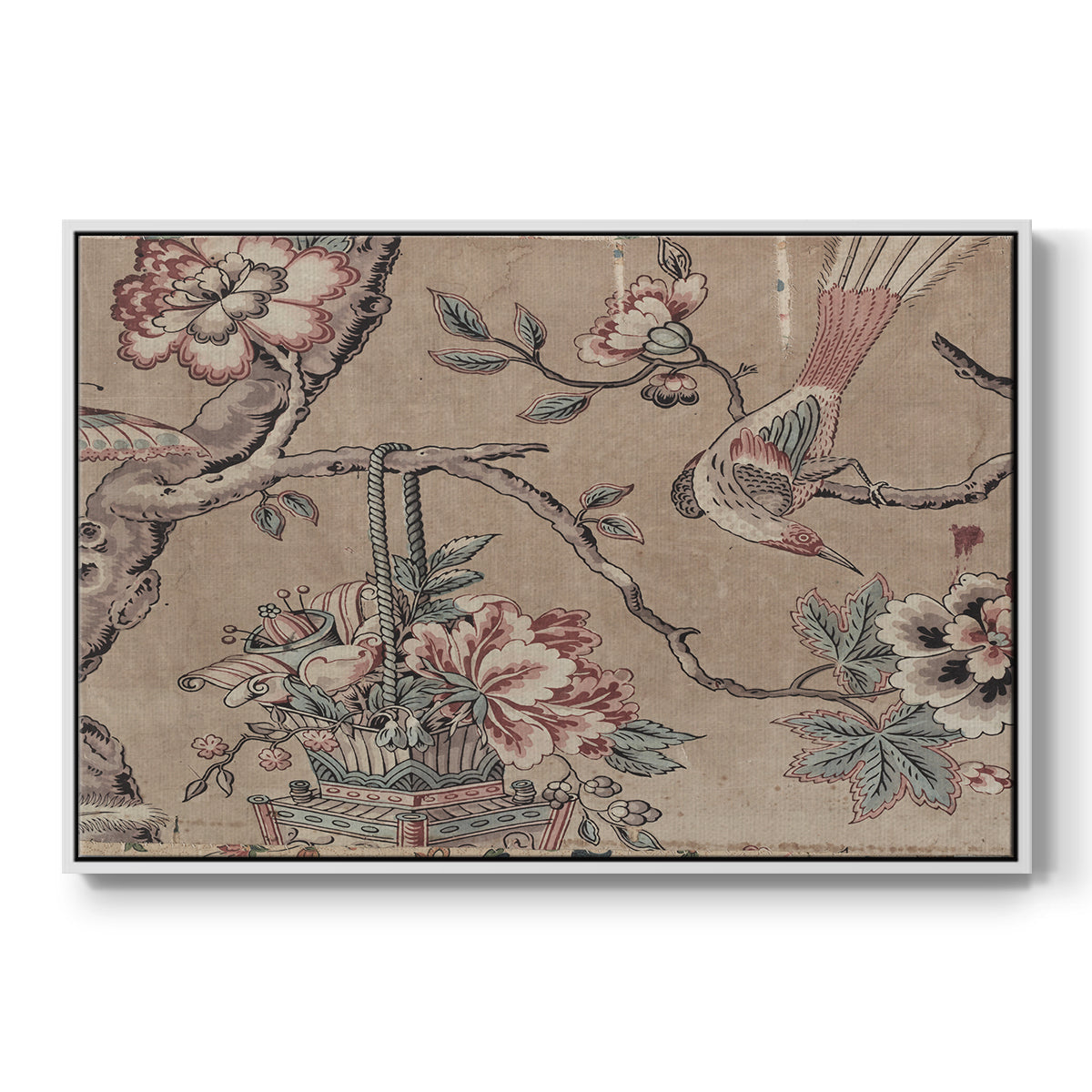 Vintage Abstract Print XVIII - Floater Framed Canvas Print