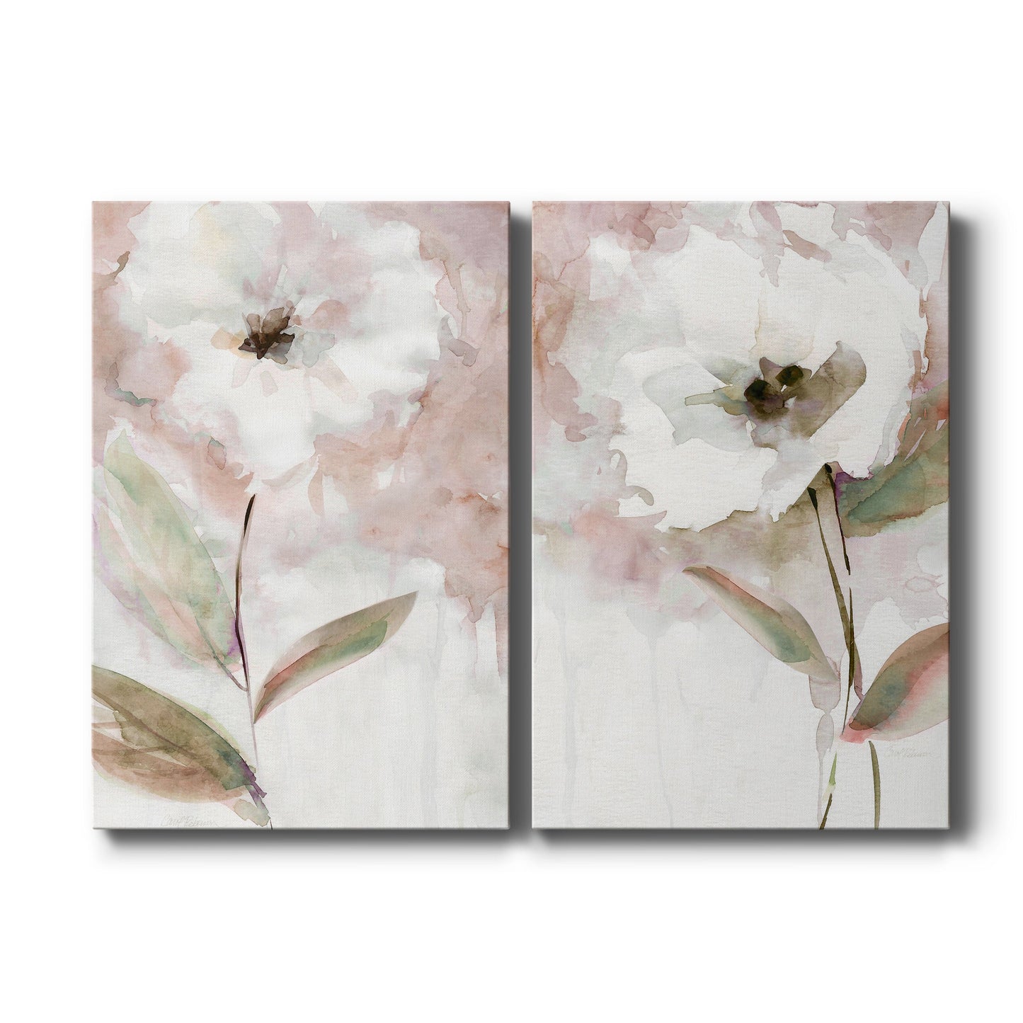 Summer Bloom I Premium Gallery Wrapped Canvas - Ready to Hang - Set of 2 - 8 x 12 Each