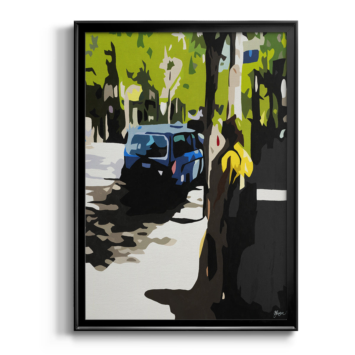 A Volvo in Ballard - Modern Framed Canvas Print