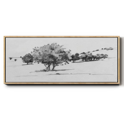 Treeline Sketch I - Floater Framed Canvas Print