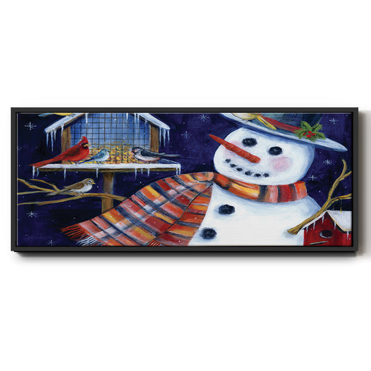 Snow Friends - Floater Framed Canvas Print