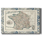 Bordered Map of France Premium Gallery Wrapped Canvas - Ready to Hang