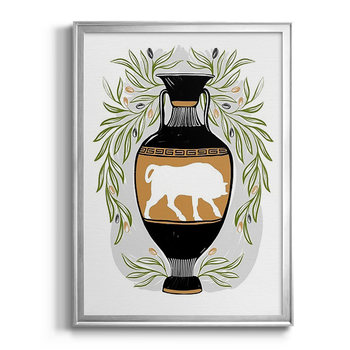 Greek Vases IV - Modern Framed Canvas Print