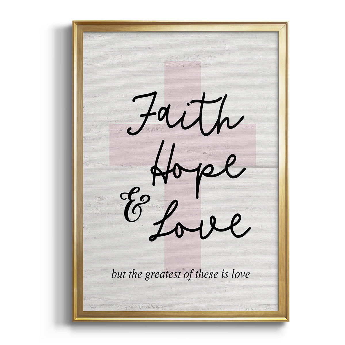 Faith Hope and Love Cross - Modern Framed Canvas Print