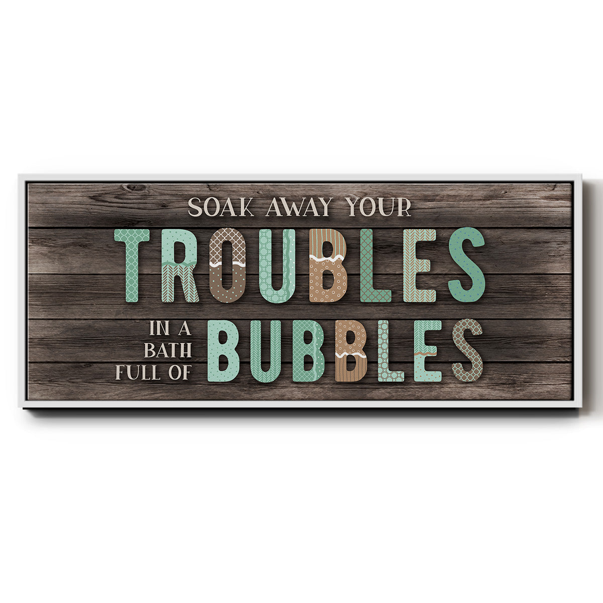 Troubles Bubbles - Floater Framed Canvas Print