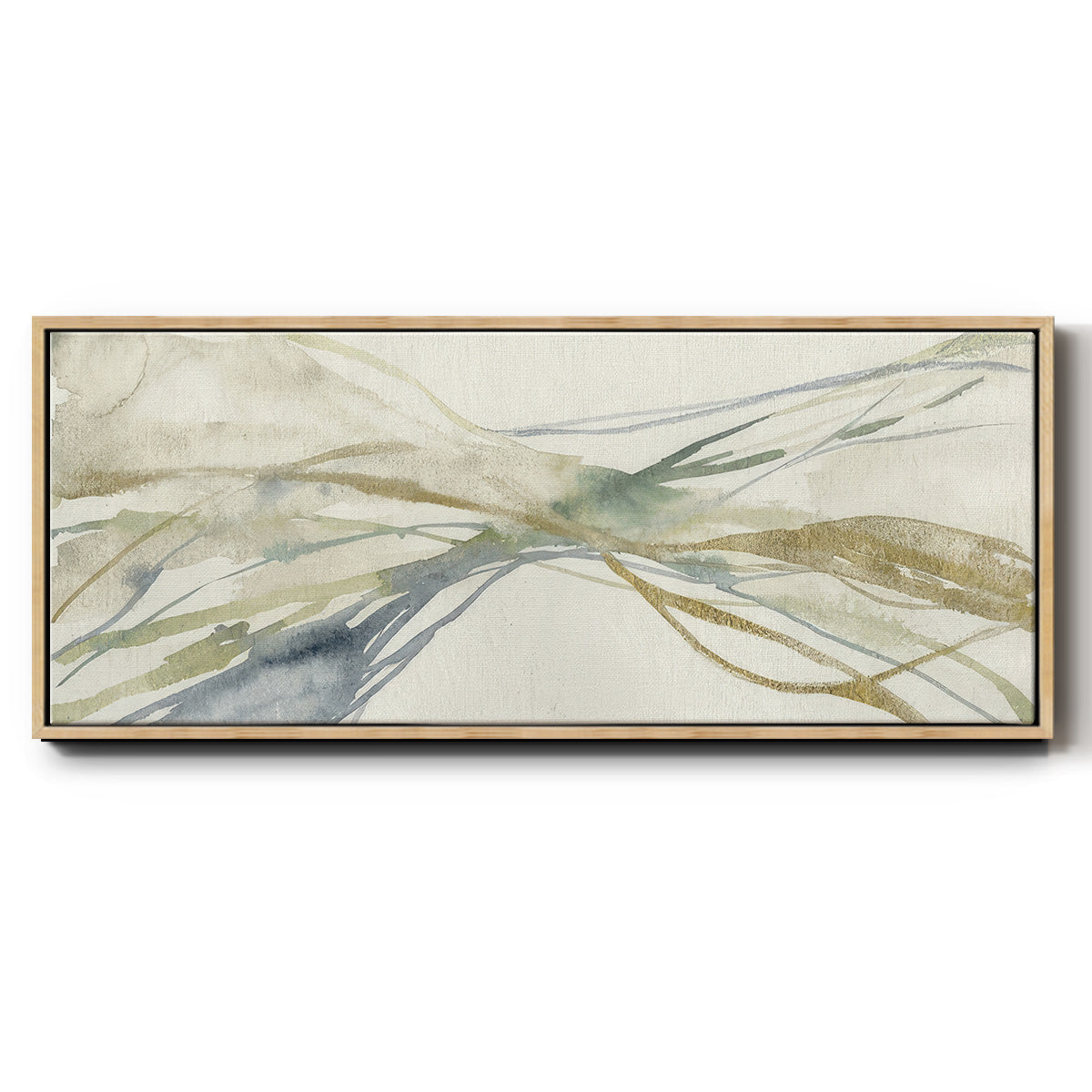 Watercolor Waves I - Floater Framed Canvas Print