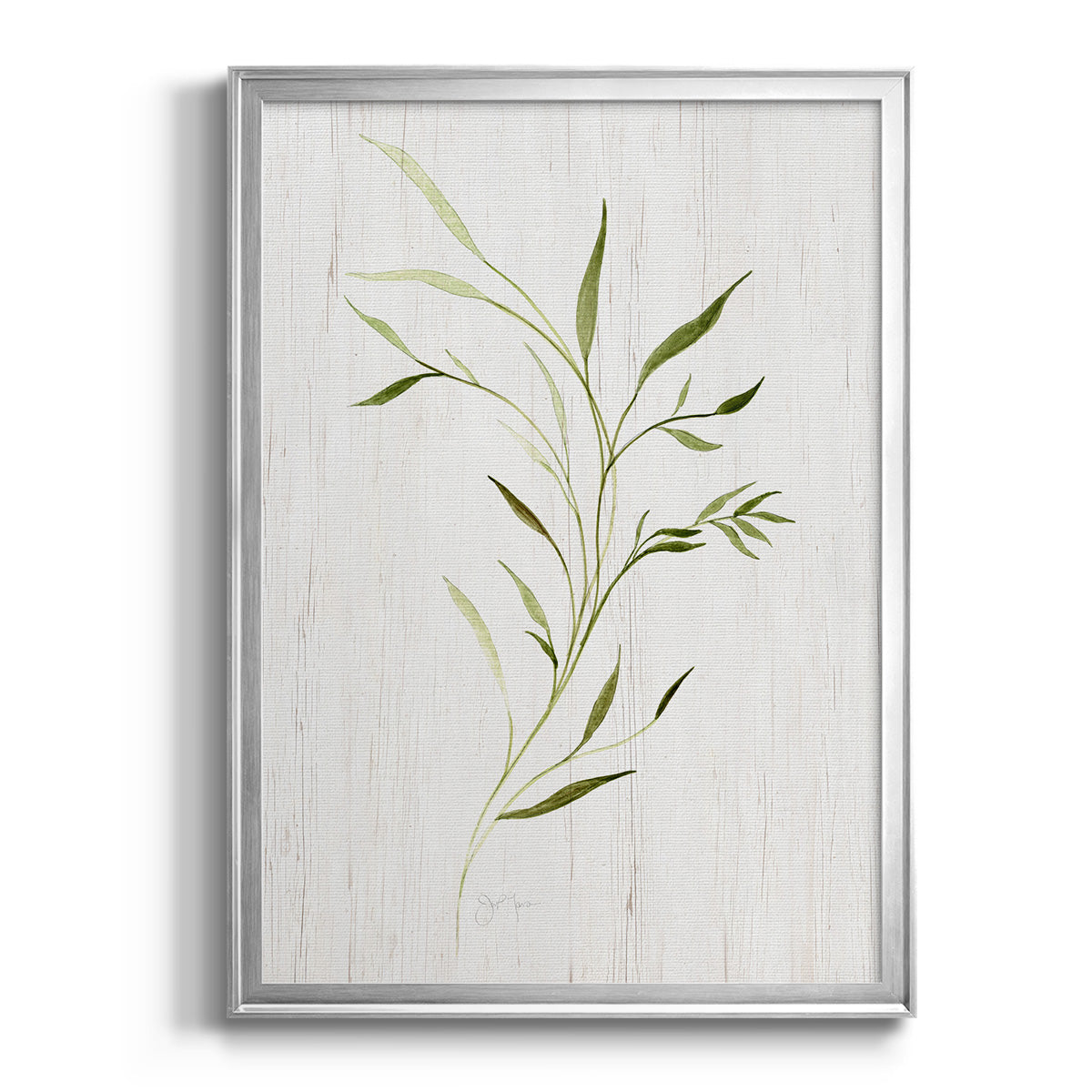 Windblown Leaves II - Modern Framed Canvas Print