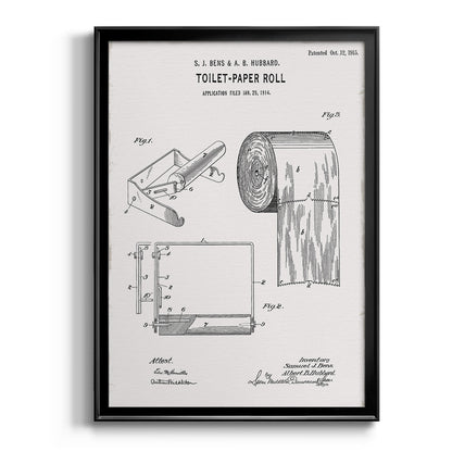 Toilet Paper Patent I - Modern Framed Canvas Print