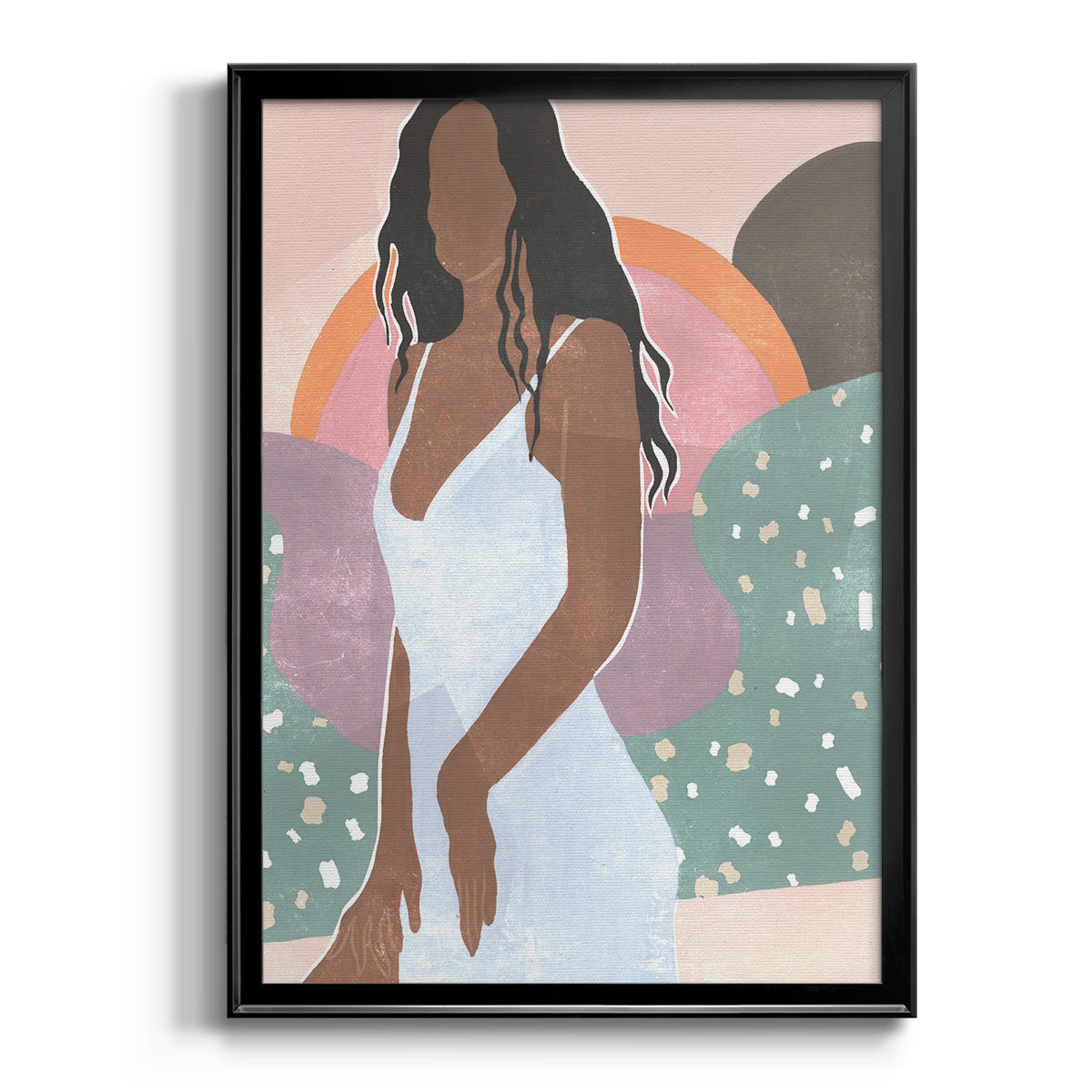 Curly Lady I - Modern Framed Canvas Print