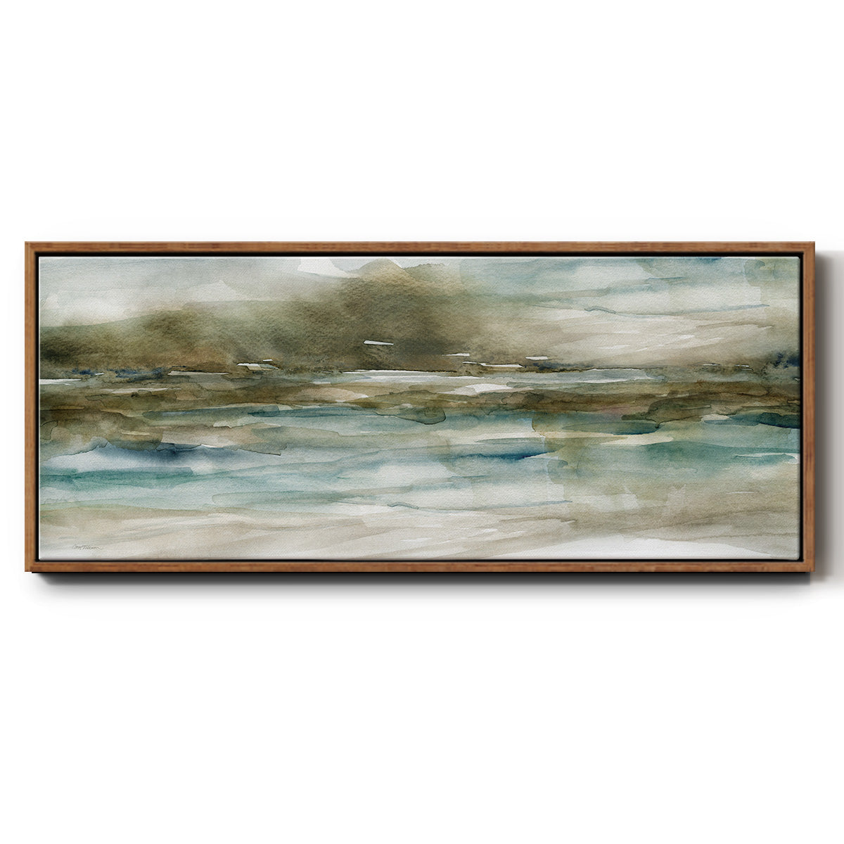 Riverbank - Floater Framed Canvas Print