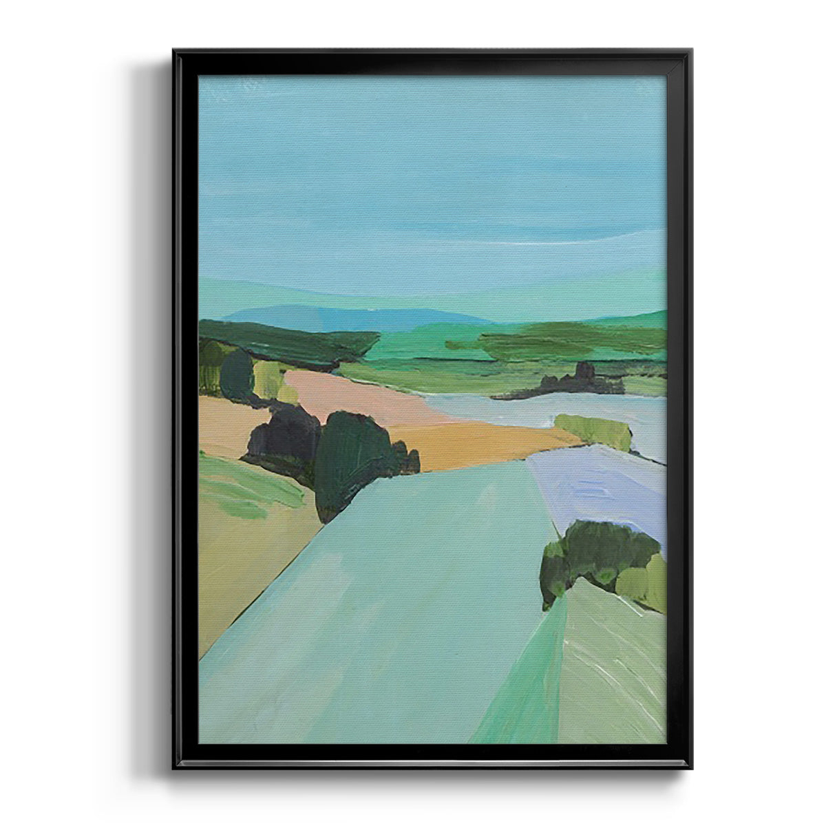 Bright Colored Countryside IV - Modern Framed Canvas Print