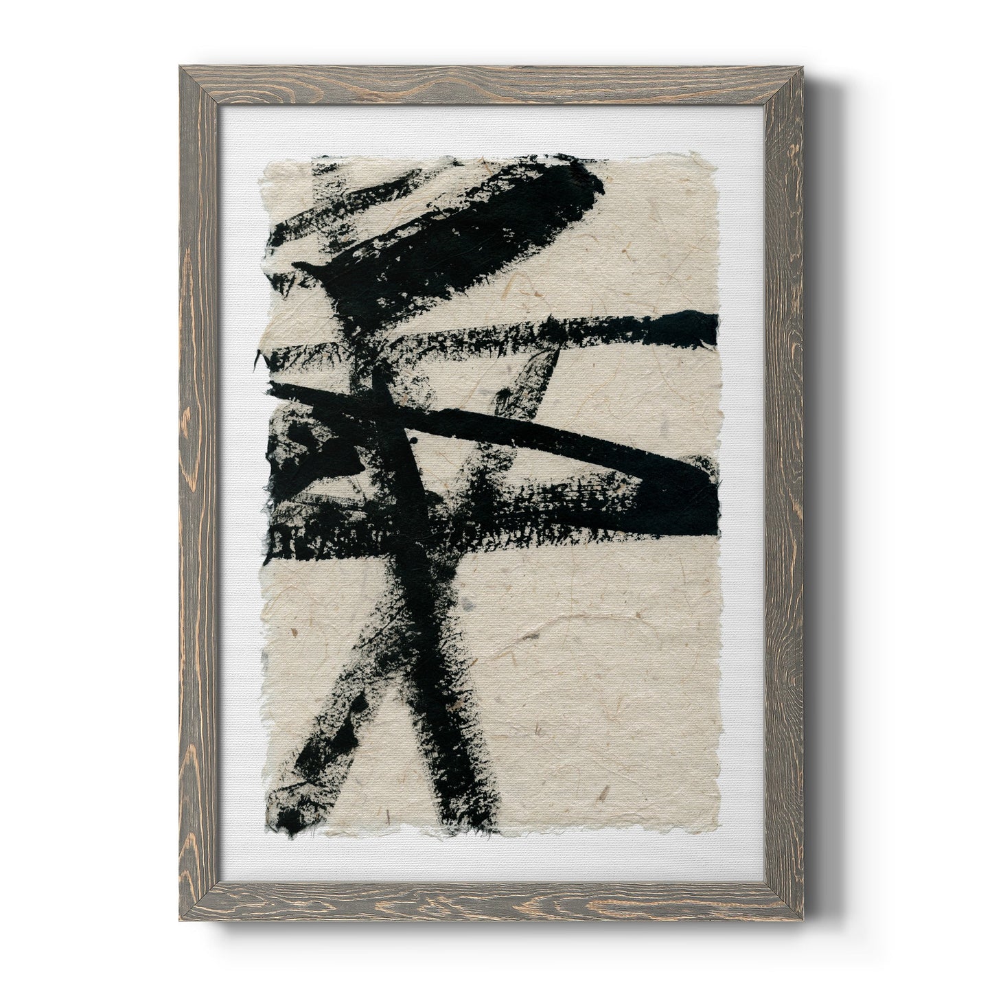 Lines Crossed III - Barnwood Framed Canvas Print