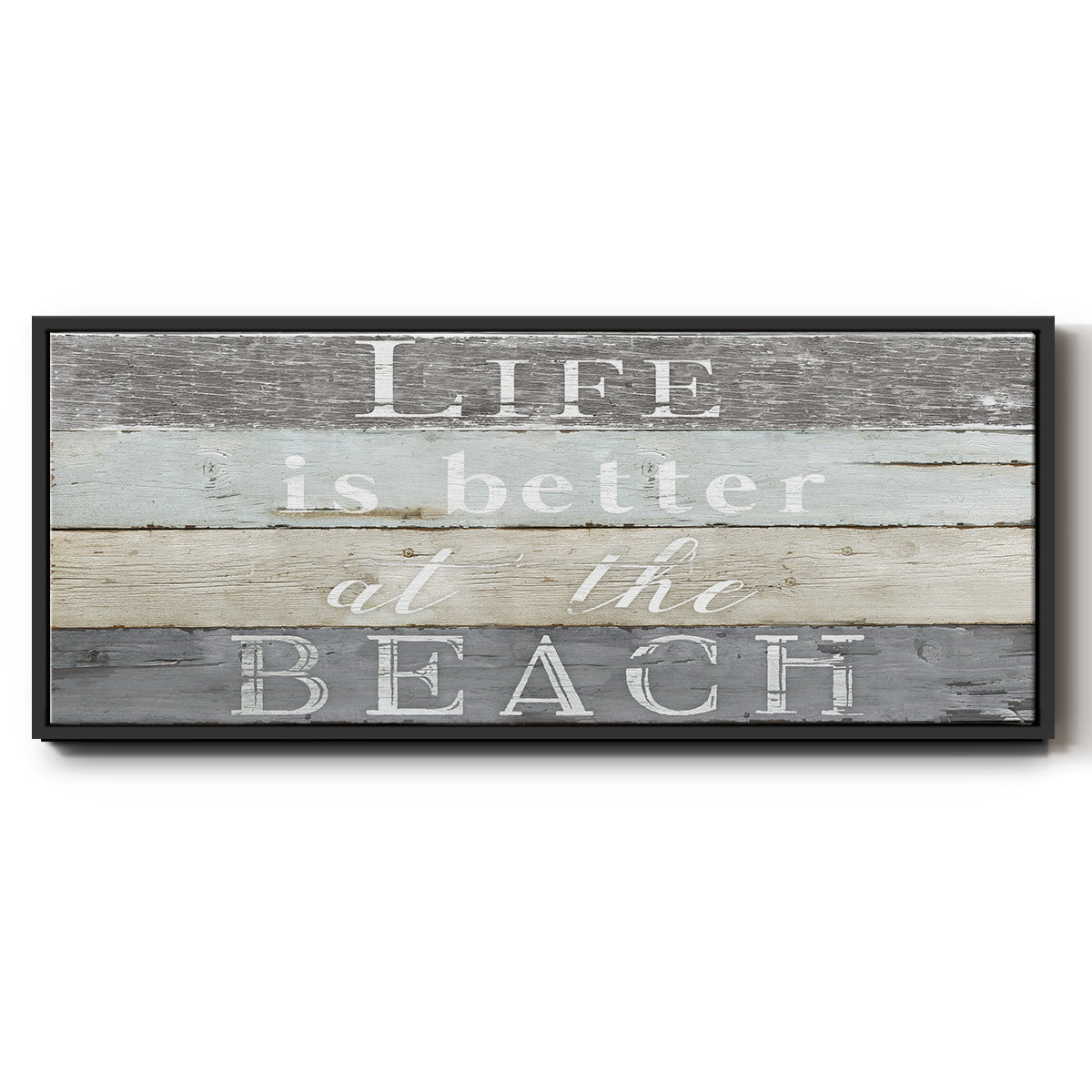Life Better Beach - Floater Framed Canvas Print