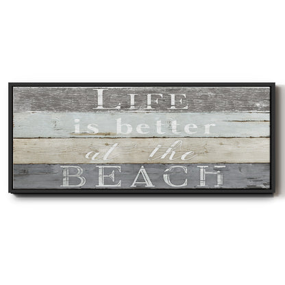 Life Better Beach - Floater Framed Canvas Print