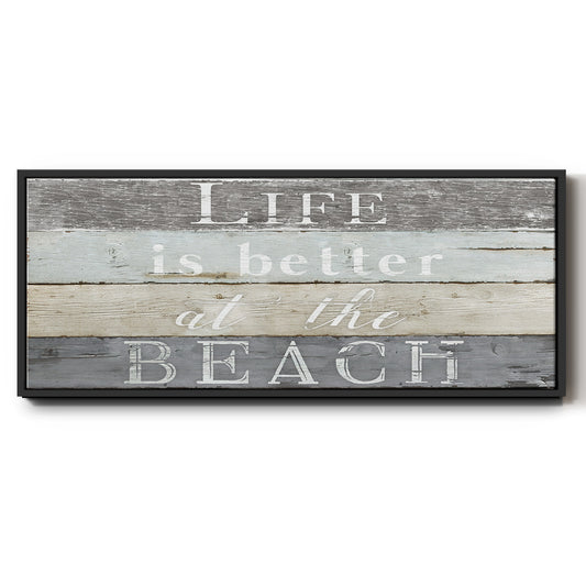 Life Better Beach - Floater Framed Canvas Print