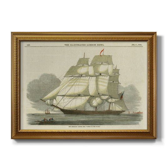 Antique Clipper Ship II Premium Framed Canvas- Ready to Hang