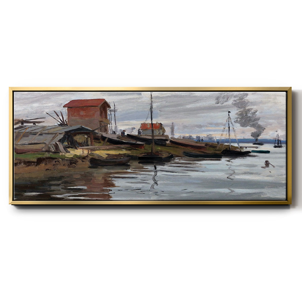 The Seine at Petit - Floater Framed Canvas Print