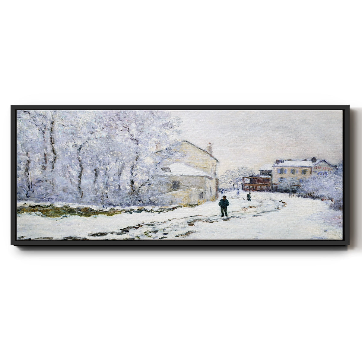 Snow in Argenteuil, 1875 - Floater Framed Canvas Print