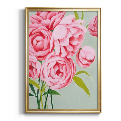 This Year's Peonies II - Modern Framed Canvas Print