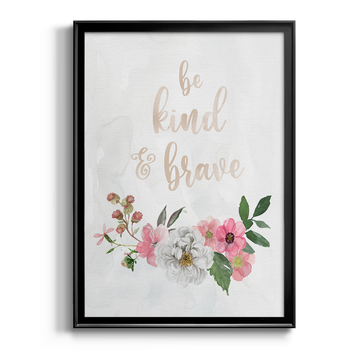 Be Kind and Brave - Modern Framed Canvas Print