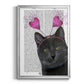 Black Cat Valentines - Modern Framed Canvas Print