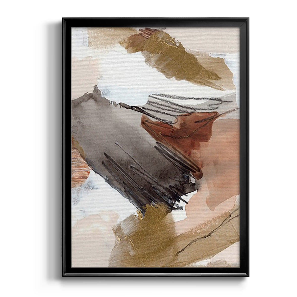 Antique Gold III - Modern Framed Canvas Print