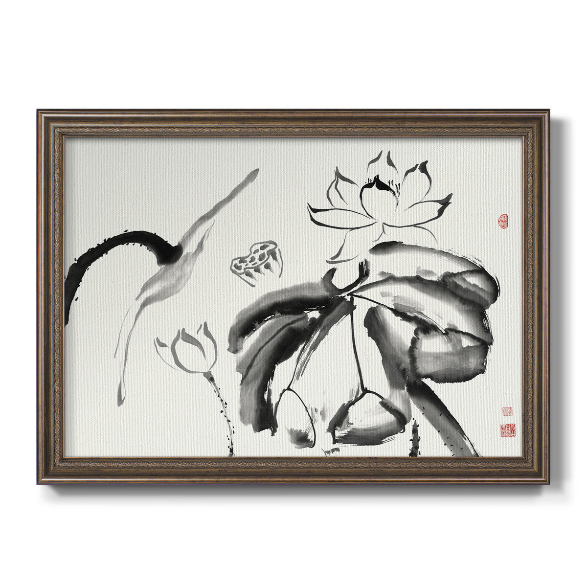 Lotus Study III Premium Framed Canvas- Ready to Hang