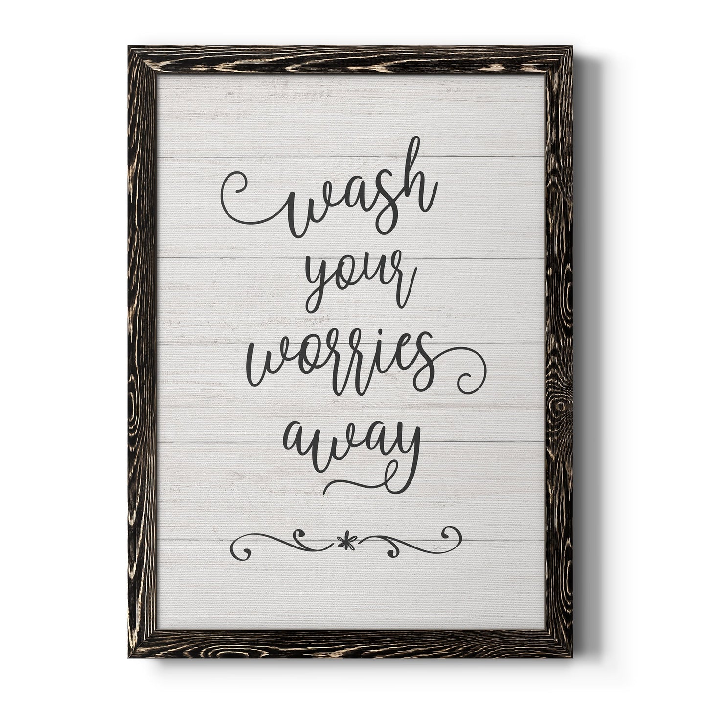 Wash Worries - Barnwood Framed Canvas Print