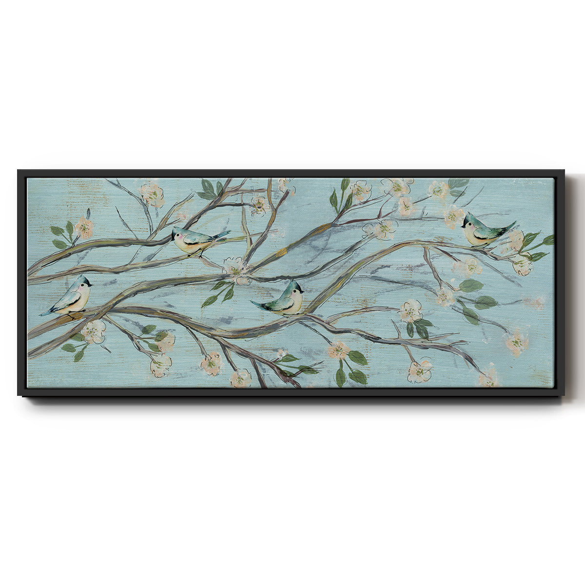 Blue Sky and Blossoms - Floater Framed Canvas Print