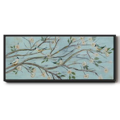 Blue Sky and Blossoms - Floater Framed Canvas Print