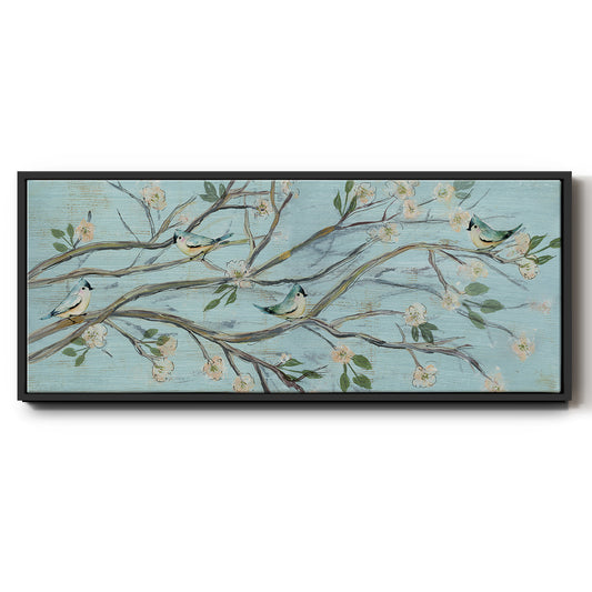 Blue Sky and Blossoms - Floater Framed Canvas Print