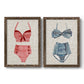 Vintage Swimming III - Premium Framed Canvas 2 Piece Set - Ready to Hang