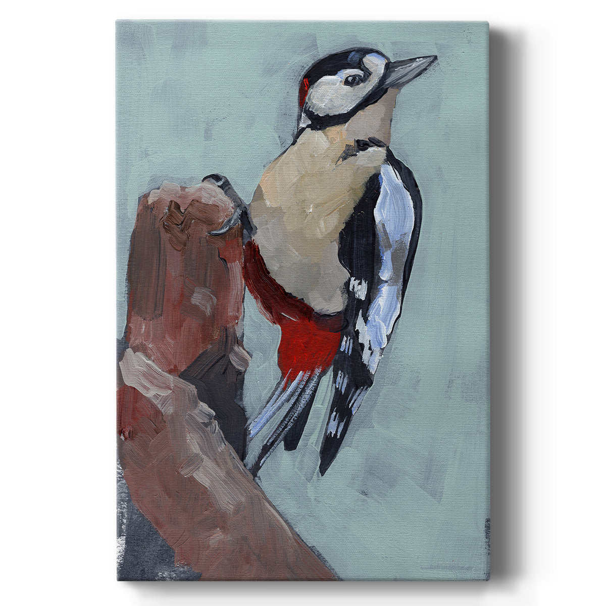 Woodpecker Paintstrokes II Premium Gallery Wrapped Canvas - Ready to Hang