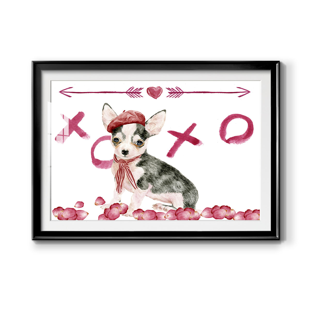 Puppy Valentine Collection A - Modern Framed Art Print