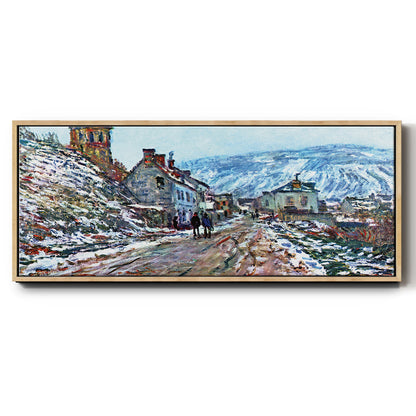 Road to Vétheuil in Winter - Floater Framed Canvas Print