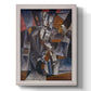 Modern abstract portrait of a musician by Louis Marcoussis printed on canvas in an ornate weathered white frame with a vertical orientation.