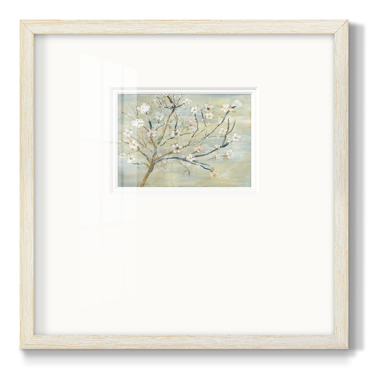 Blossoms & Spring Rain Premium Framed Print Double Matboard