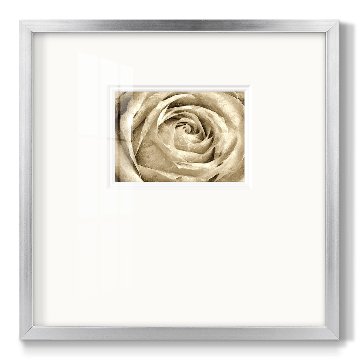 Neutral Wall Flower IV - Double Matboard Framed Print