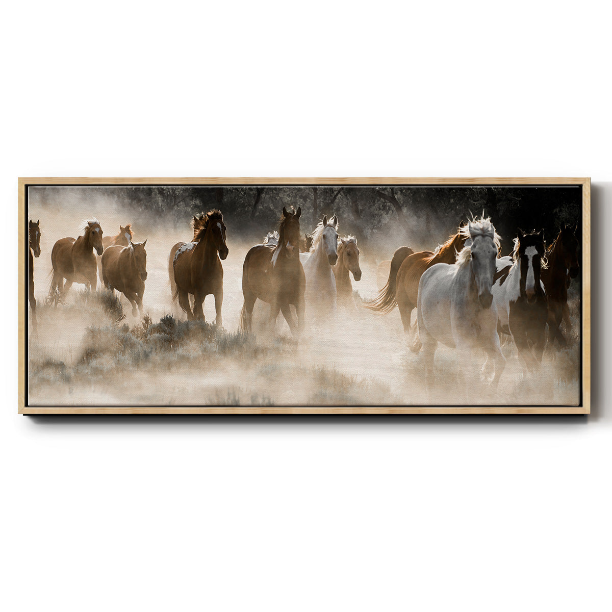 Kickin' Up Dust - Floater Framed Canvas Print