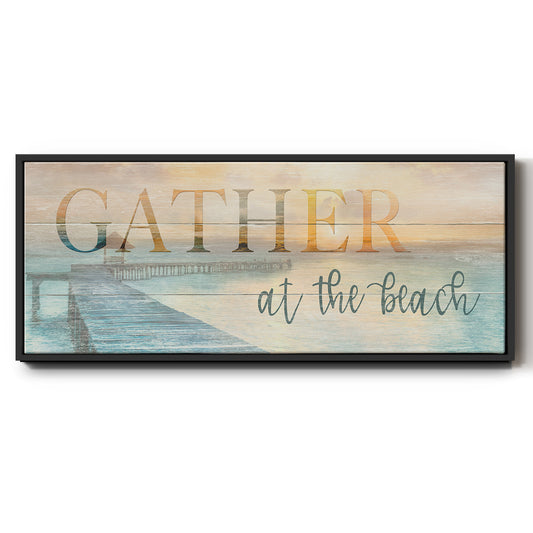 Gather at the Beach - Floater Framed Canvas Print