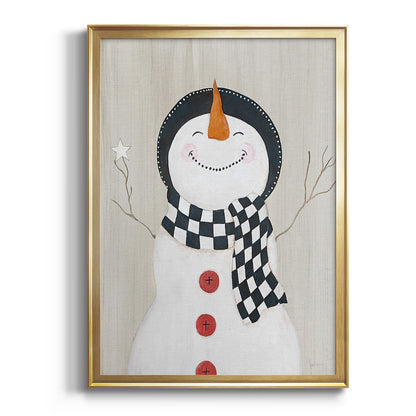 Festive Snowman II - Modern Framed Canvas Print