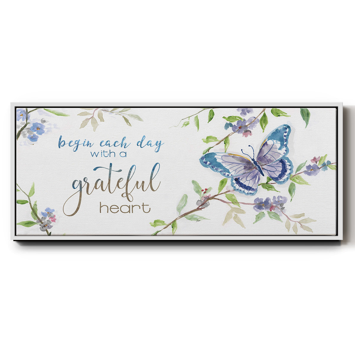 Begin Each Day - Floater Framed Canvas Print