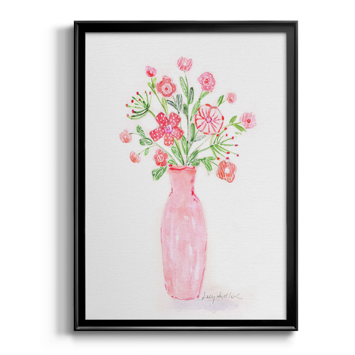 Boho Pinwheel Bouquet II - Modern Framed Canvas Print