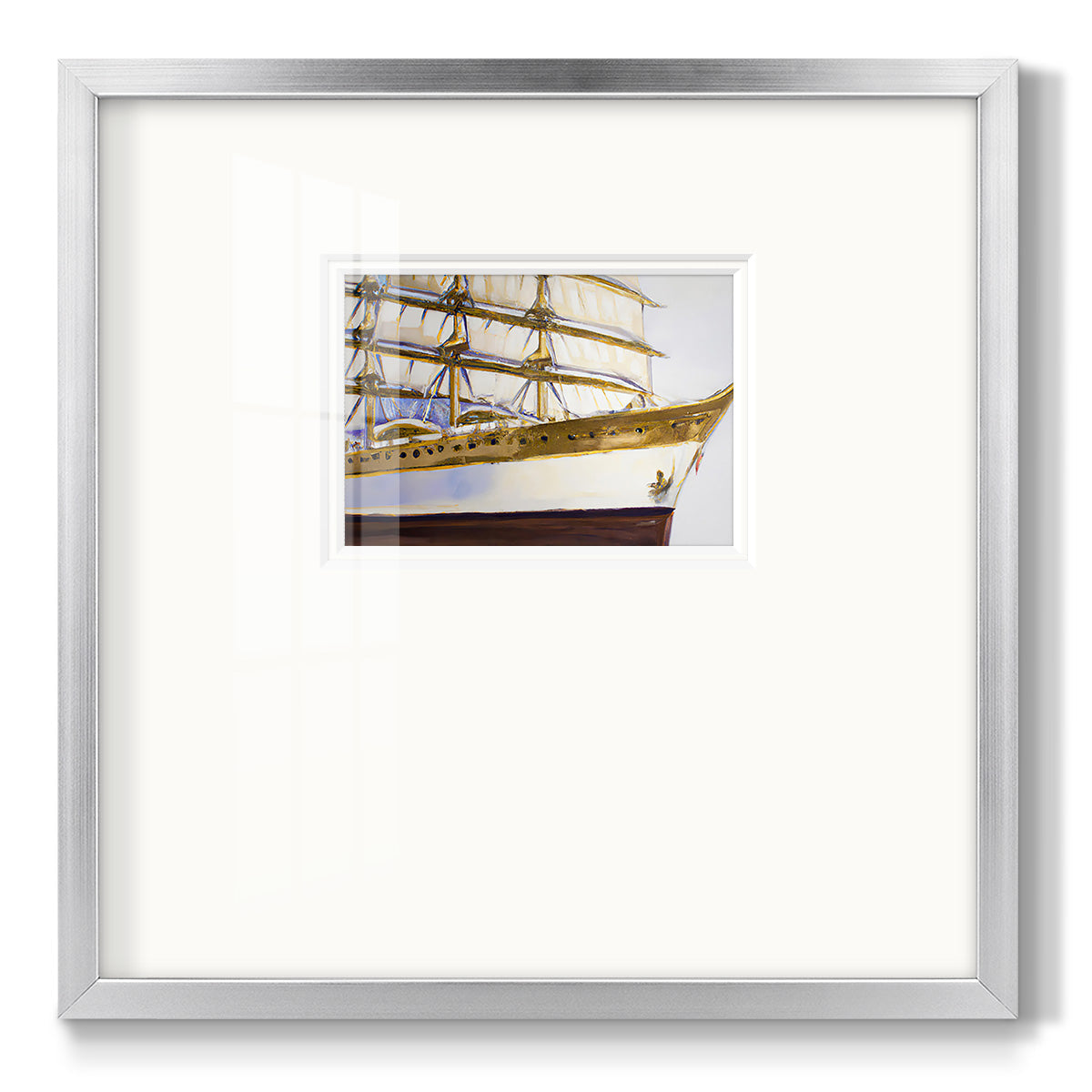 Golden Ship IV - Double Matboard Framed Print
