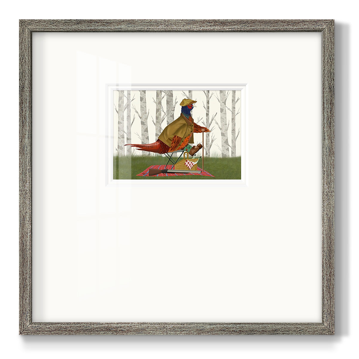 Pheasant Shooting Party 4 Premium Framed Print Double Matboard