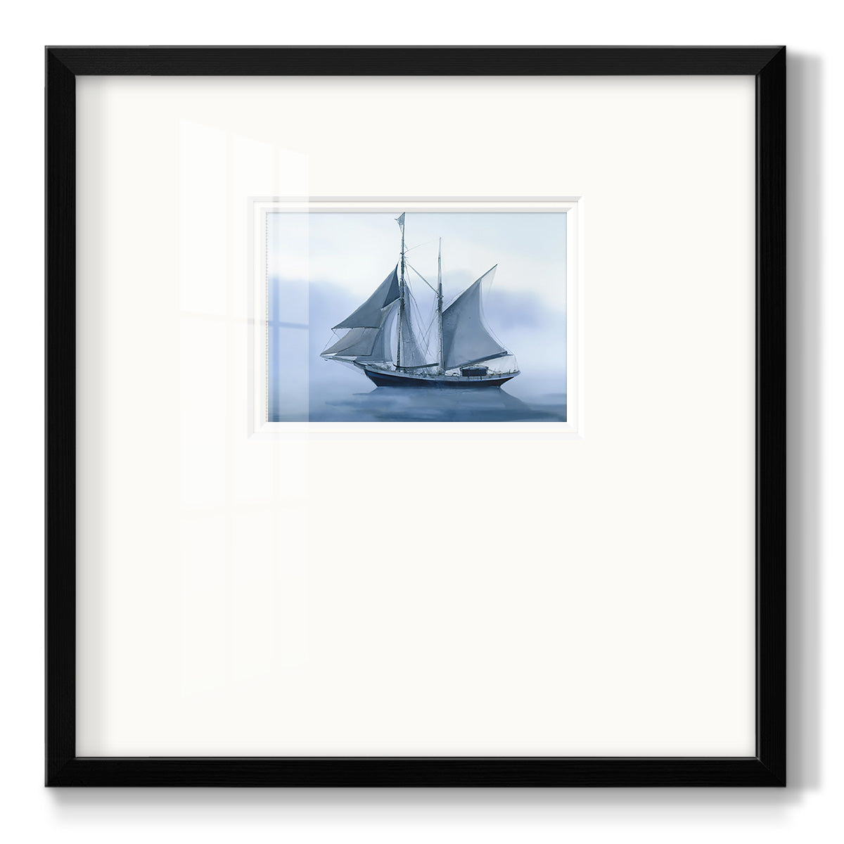 Misty Sail Premium Framed Print Double Matboard