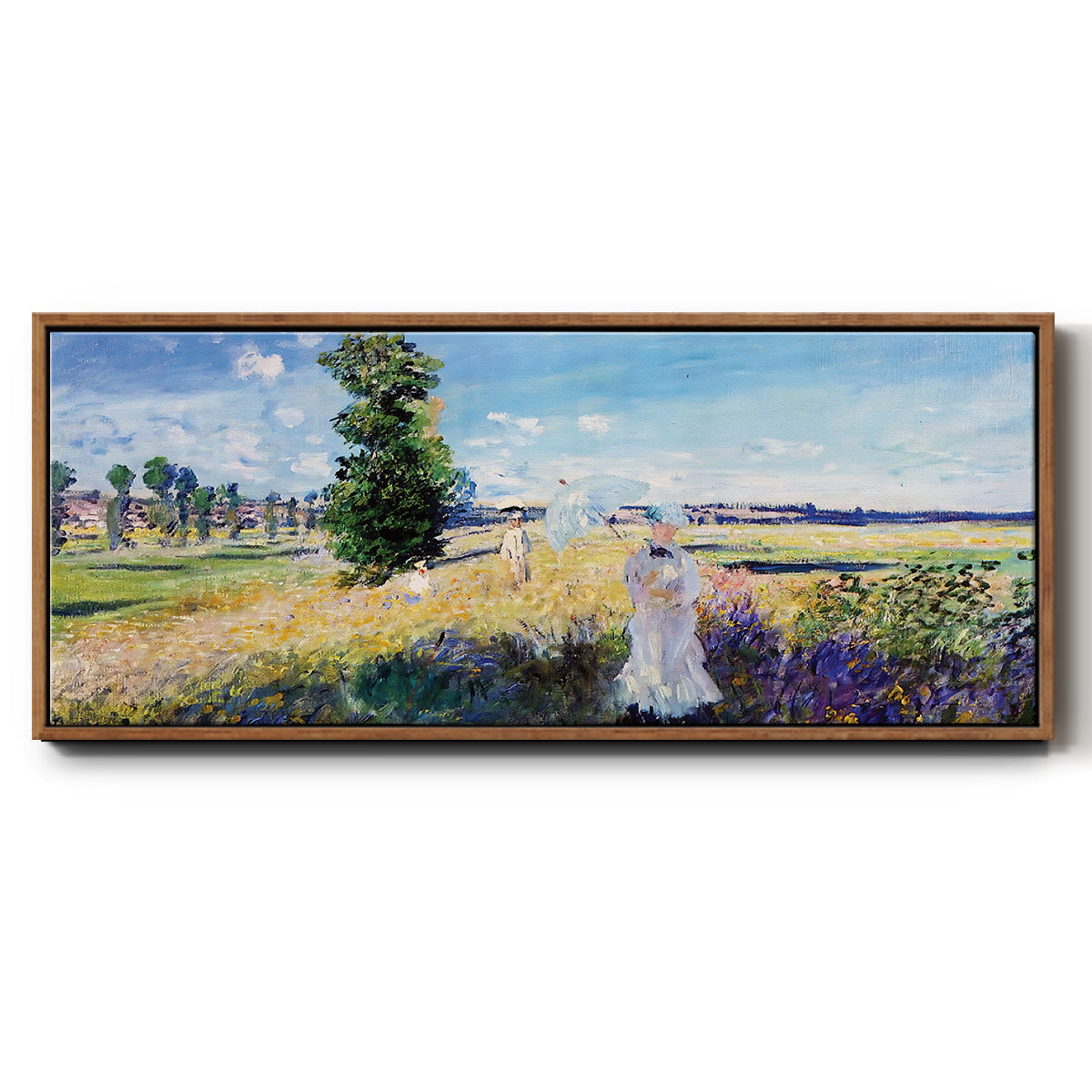 The Promenade, Argenteuil, 1875 - Floater Framed Canvas Print
